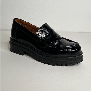 Miz Mooz Legend black patent chunky loafers size 36